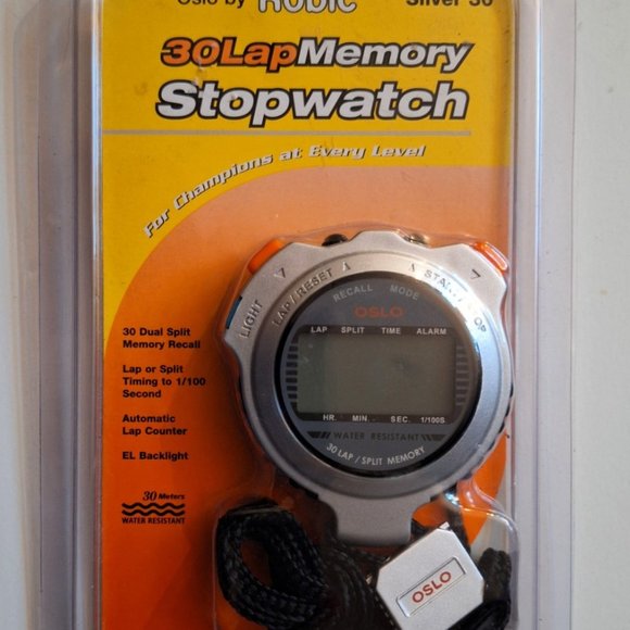 Robic 30 Lap Memory Stopwatch Silver 30 NIBP - Picture 1 of 5